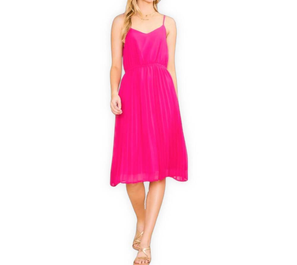 NEW COZY CO. tropic beauty midi dress in fuchsia